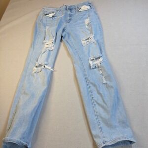 Wax Jean Collection Distressed Ripped Light Wash Skinny Jeans Size 13/31 0001991